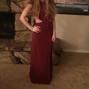 Burgundy ball dress